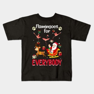 Flamingoes For Everybody Christmas For Flamingo Lover Kids T-Shirt